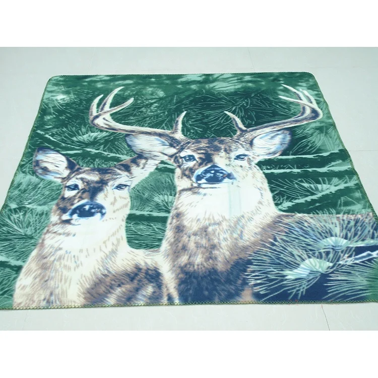 3d Animal Digital Printed Dog Tiger Penguin Wolf Animal Photo Frame on Woven Fleece Throw Blanket