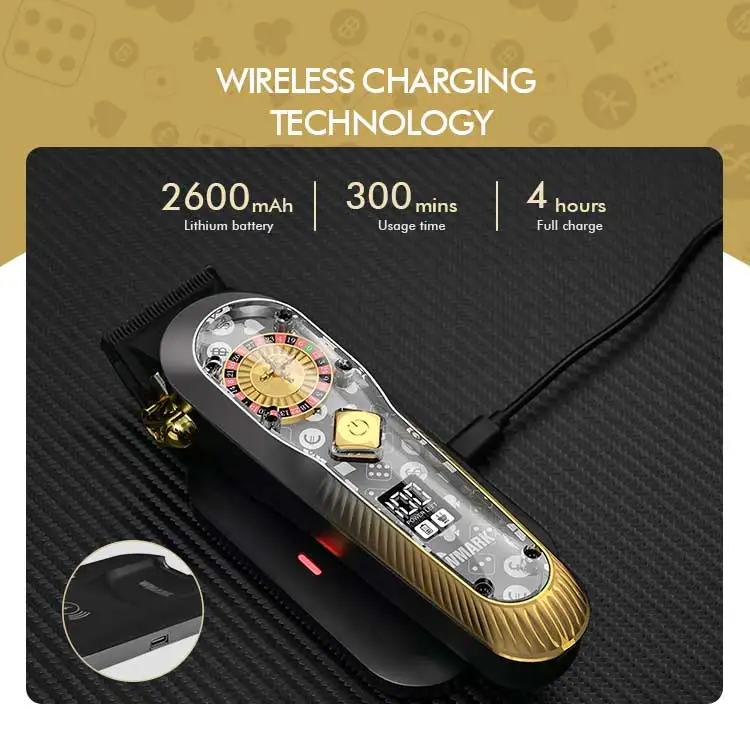 WMARK NG-134 Wholesale Wireless Sensor Charging Electric Barber Mens Hair Clippers Rechargeable Salon Hair cutter for Barber