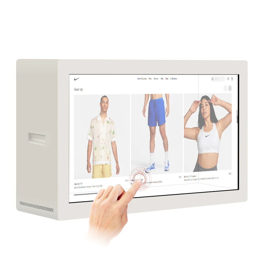 Прозрачный экран 50 дюймов Lcd витрина рекламная машина 4K HD инфракрасный сенсорный экран