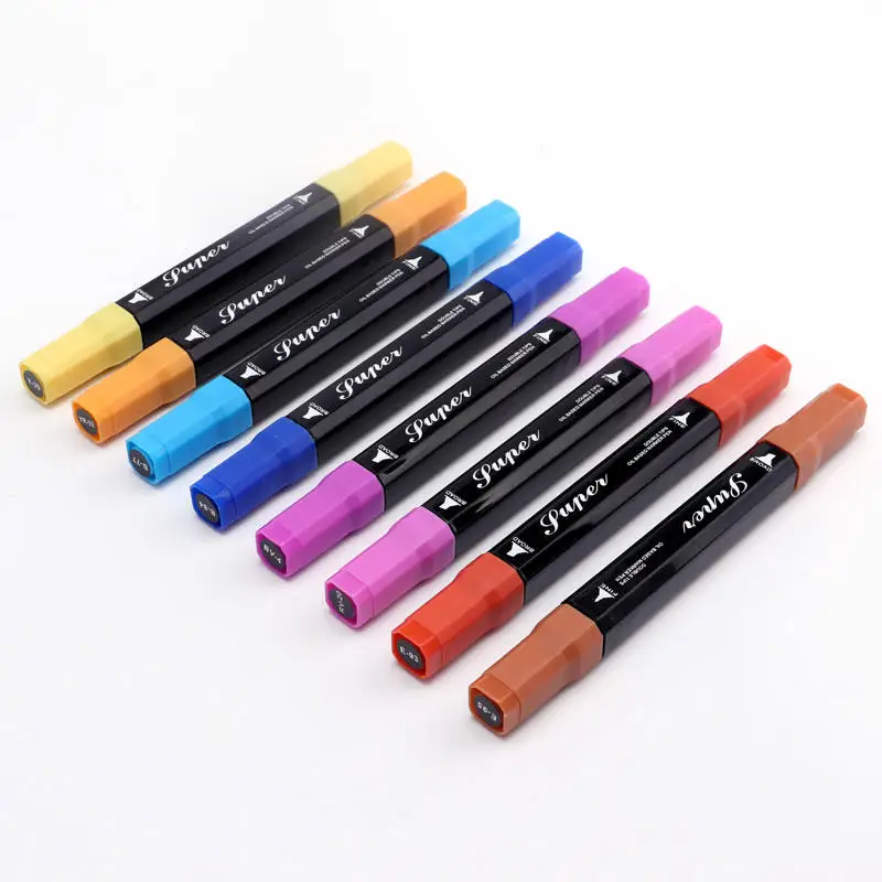 Bulk Sale Of Oily Permanent Paint Double Tip Color Art Painting Special Marker Pen Set