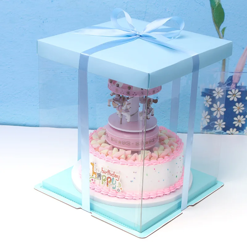 
Box Cake Transparent Costumize Holographic Luxury Cake Boxes Packaging And Bags 