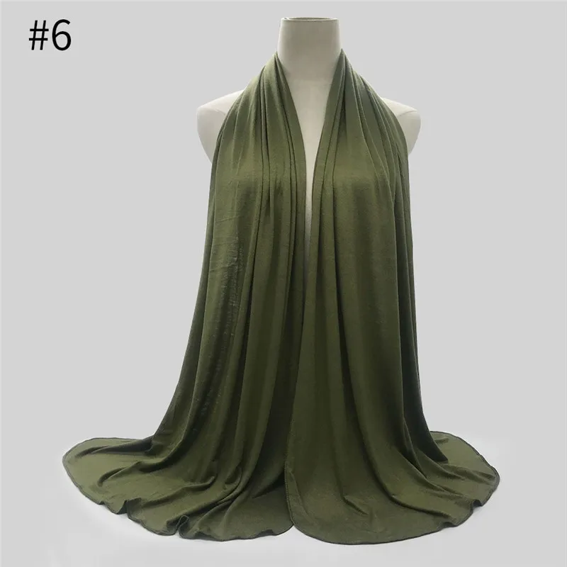 Hot Selling High Quality big size Jersey Scarf Stretchy Hijab Plain Head Scarves Wholesale Women Stoles Jersey Cotton Hijab