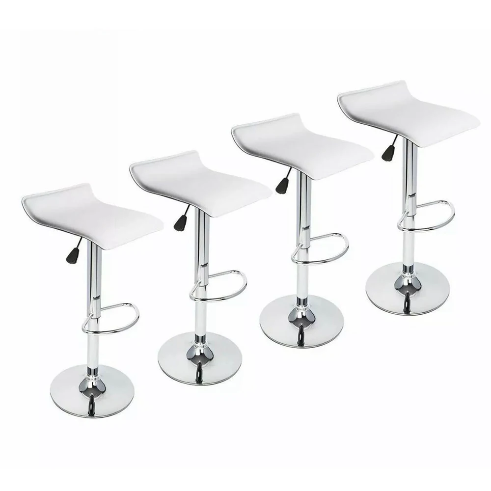 Cheap Price Modern High bar stool Curved swivel Adjustable Kitchen barstools with Chrome Base
