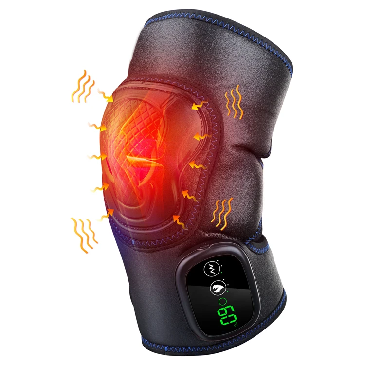 Injury Recovery Vibration Knee Support Brace Massager Electric Heating Knee Pad for Arthritis