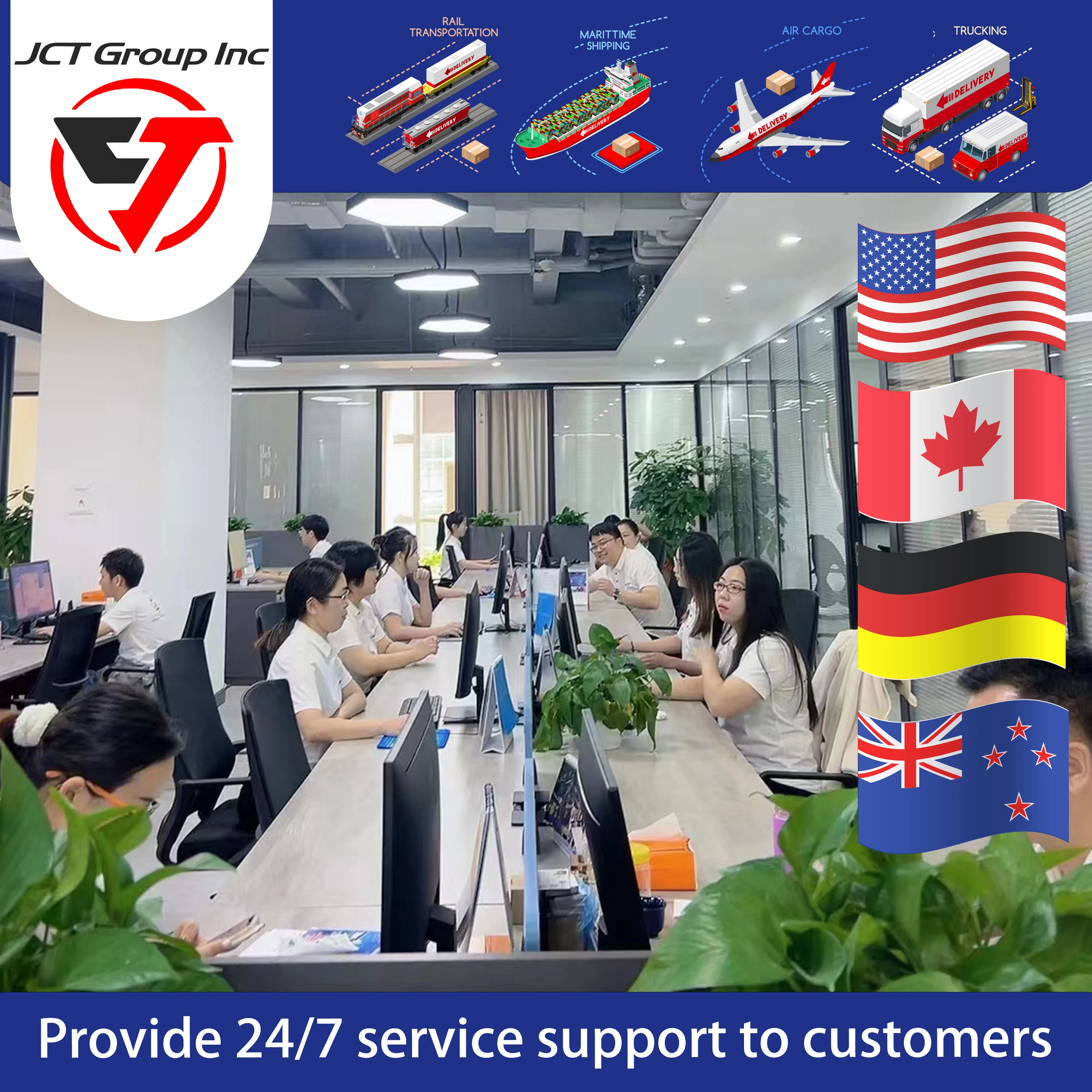 Global sea freight door-to-door freight forwarding logistics services from China to the United States, Canada, and Europe