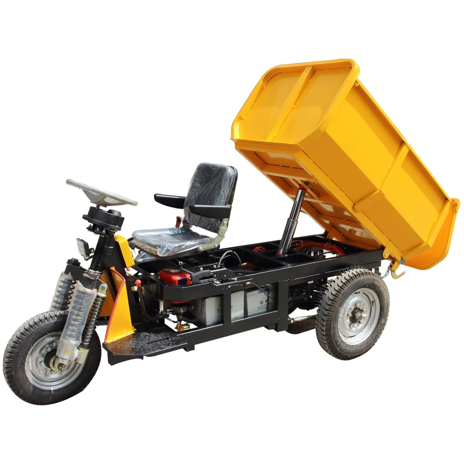 LK135 mini 3 wheel cargo dumper,hydraulic electric dumper truck with high power