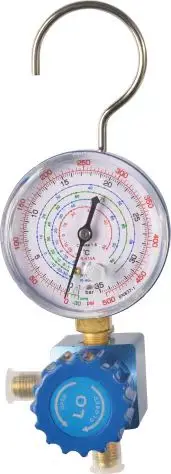 AC Aluminum Refrigeration Fits R410 R134A R12 R22 Refrigerants Machine Pressure Gauge Manifold Gauge