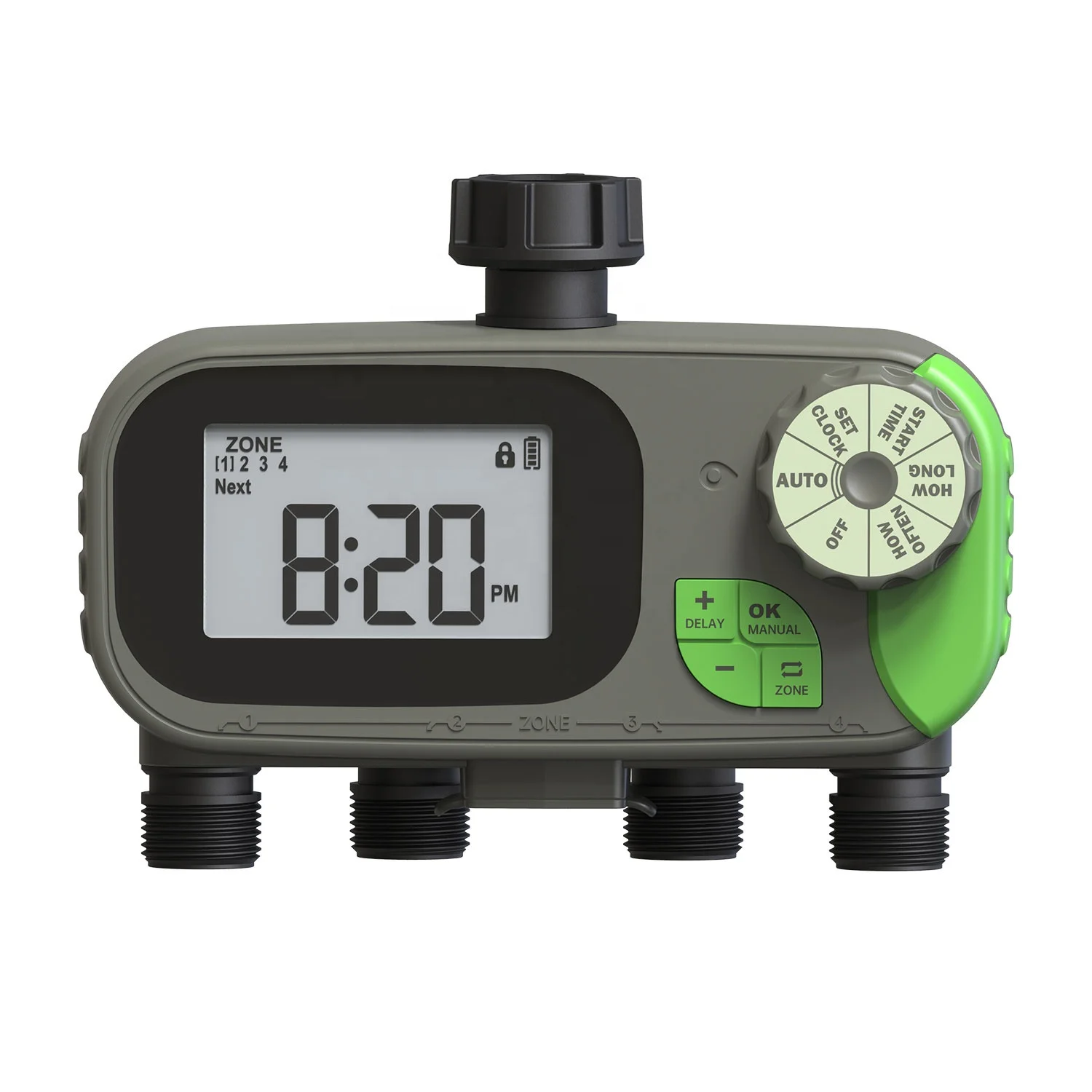 4-Zone Factory Battery Water Timer Irrigation Auto Outdoor Irrigation Digital Tap 24 Hours Water Timer