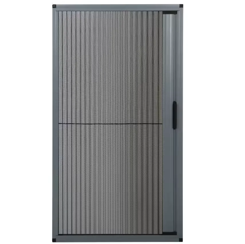 Aluminum Alloy Frame Trackless Retractable Pleated Insect Fly Screen Door Folding Screen Anti Mosquito Sliding Door Screen