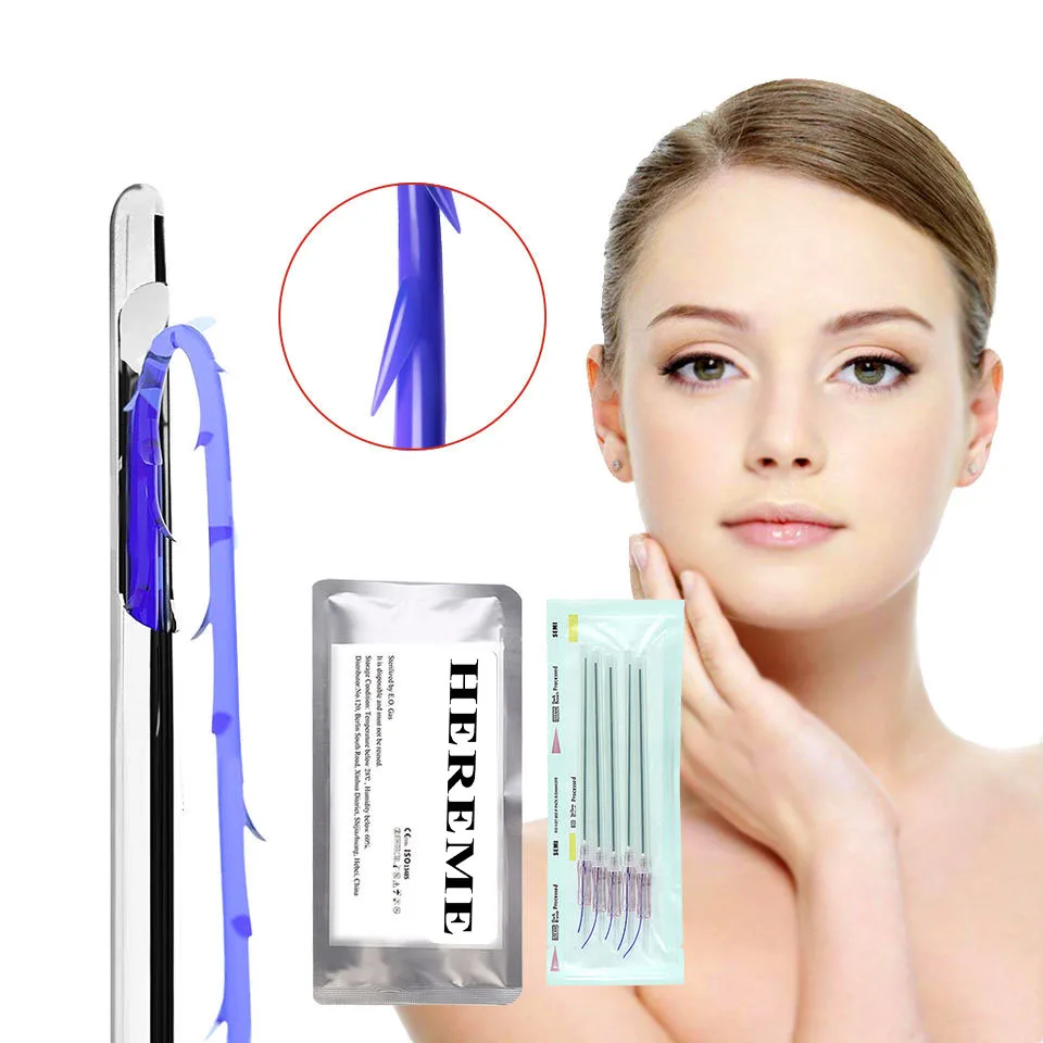 Factory Supply Disposable 19g 21g 100mm Pdo Pcl Thread Double Needle Cog