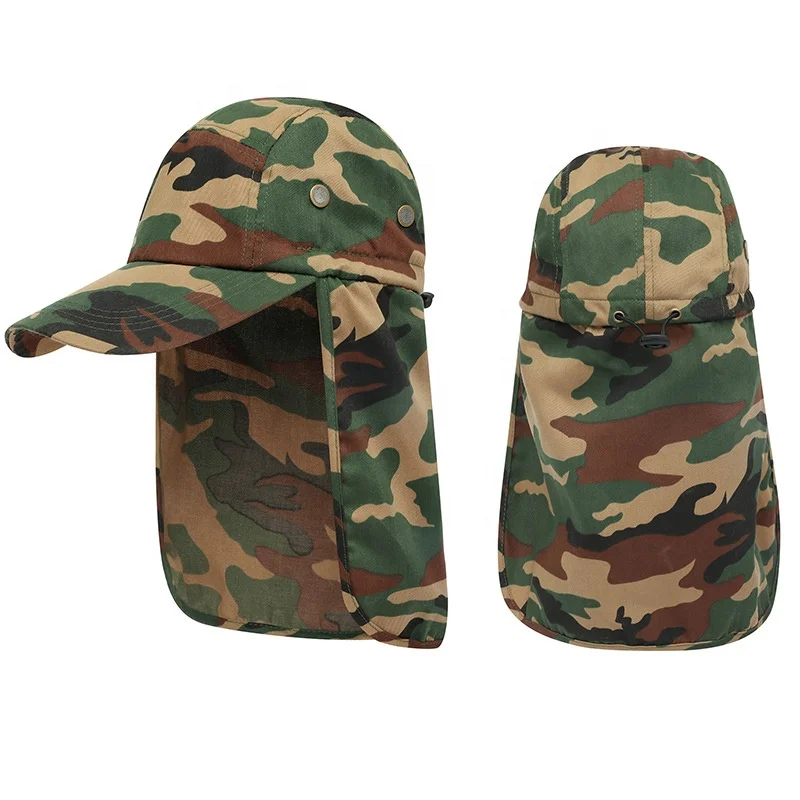 Unisex Fishing Hat Sun Visor Cap Hat Outdoor Upf 50 Sun Protection With Removable Ear Neck Flap Cover For Hiking Camping Fishing