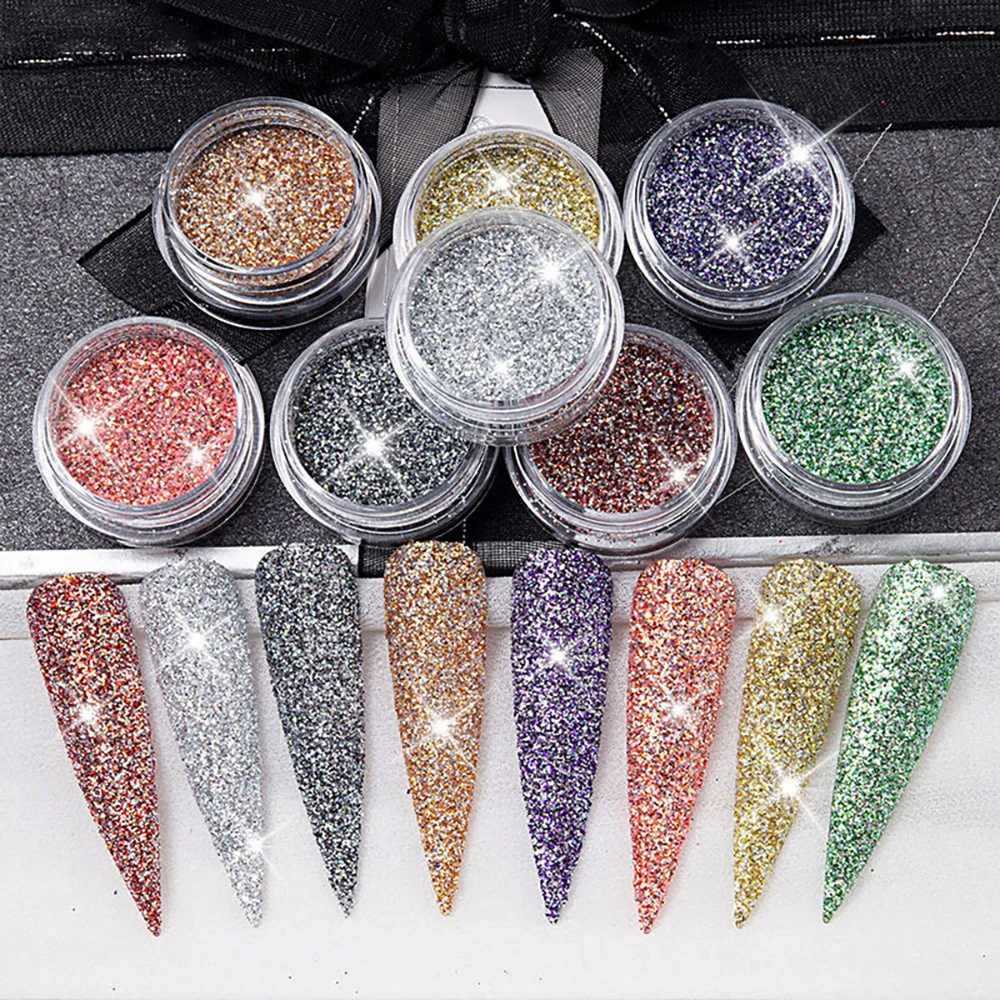 Wholesale Dipping Powder Crystal Glitter Nail Art Salon Diamond Glitter Dip Powder For Nails