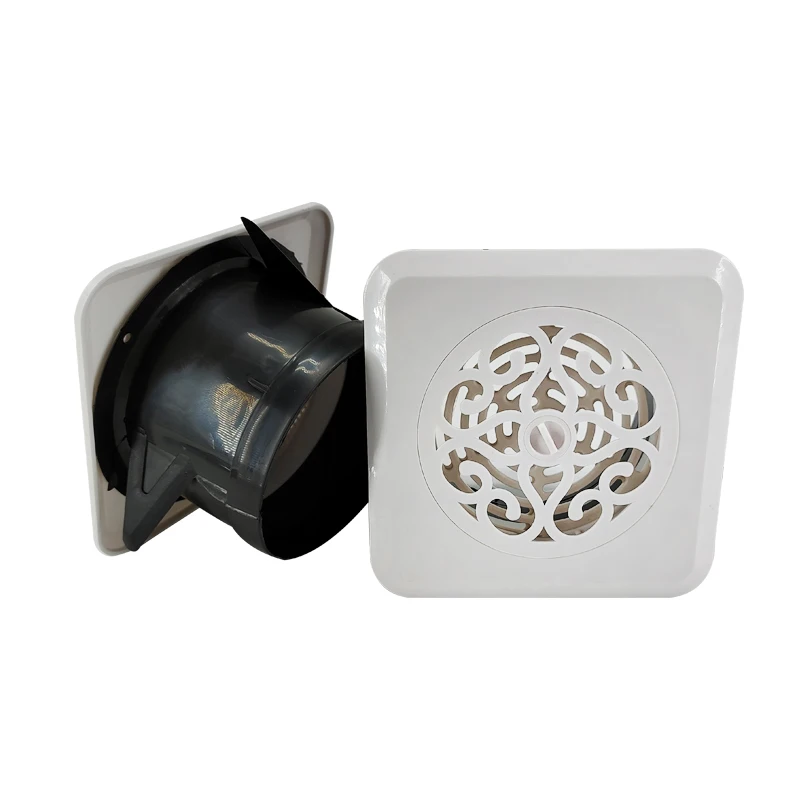 Квадратный цветочный узор вентиляционные отверстия пластиковые 100 мм светодиодный потолочный светильник/стеной домом система вентиляции офисное здание предотвратить насекомых