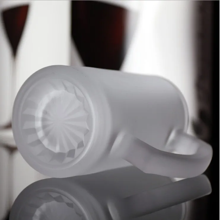 Large frosted beer mug 500ml glass beer mug high quality 0.5l beer glass mug for sale