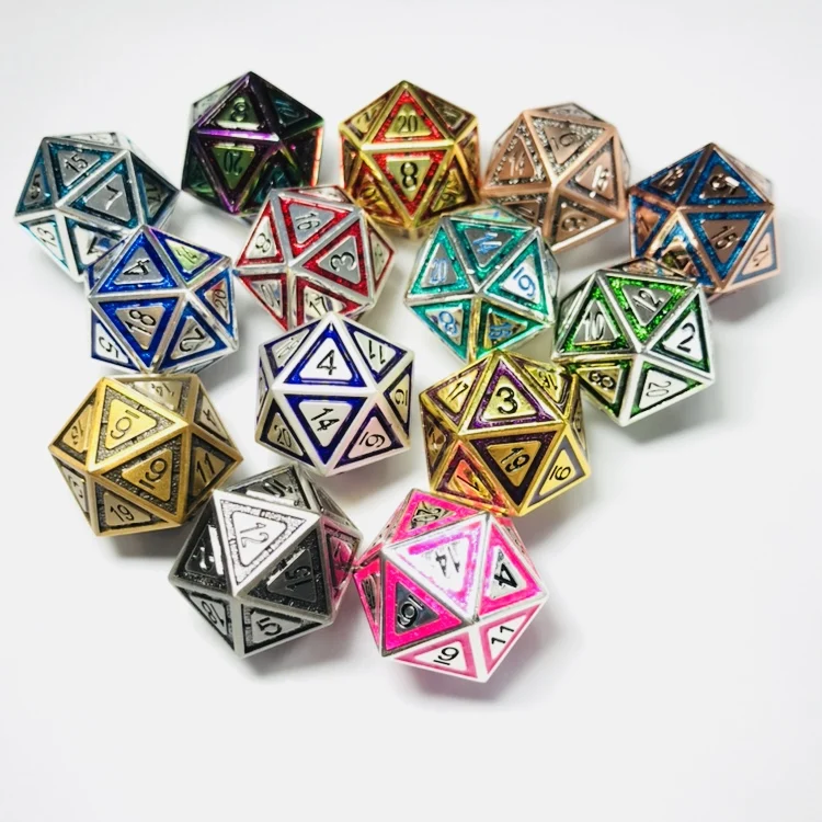 Один D20 кости, D20 кубики, эмаль металла новый цвет D20 кости