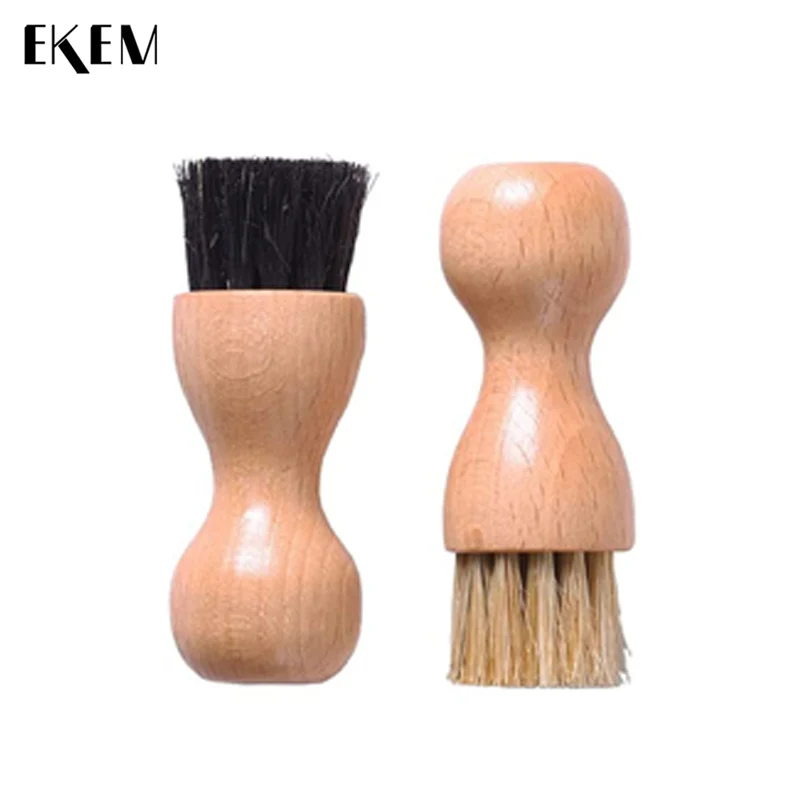 EKEM Portable Dauber Leather Footwear Polish Cream Paste Brush Horse Hair Shoe Shine Applicator Brush for Cleaning