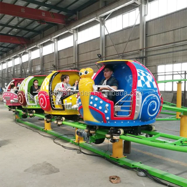 
Factory New Design Amusement Game Rides Kids Snail War Train Rotating Roller Coaster For Sale 