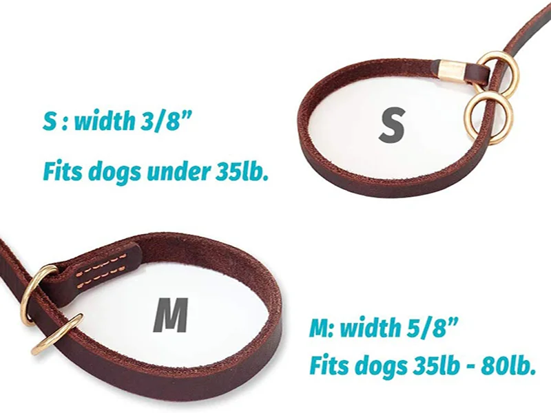 High Quality Leather Dog Slip Leash Collar, Multi-Function Pet Lead for Dogs