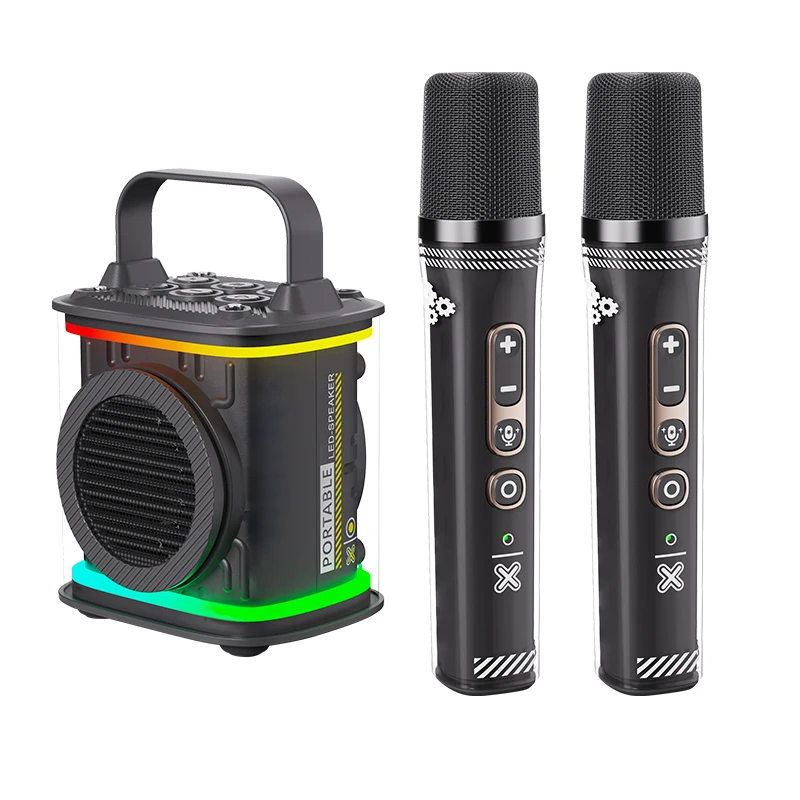 Cyboris M1 Karaoke Machine Portable Wireless Speaker Mini Speaker with Wireless Microphone and Colorful Lights for Girls Boys