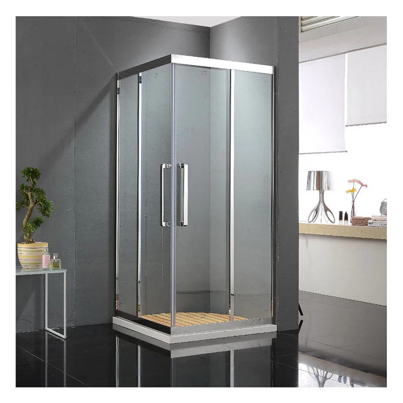 Household Bathroom Sliding Square Stainless Steel Shower Enclosure