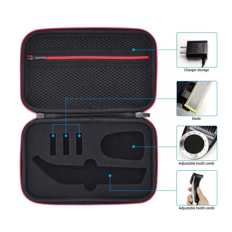 EVA Hard Travel Carrying Case for Norelco OneBlade Pro Hybrid Electric Trimmer Shaver Storage bag