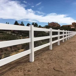 Cheap White Plastic Vinyl PVC Horse Fence UV Resistant 3 Rail Plastic Vinyl PVC Horse Fence