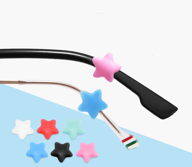 Star Moon Shape Silicone Anti Slip Glasses Sunglasses Ear Hook for Kids Adult