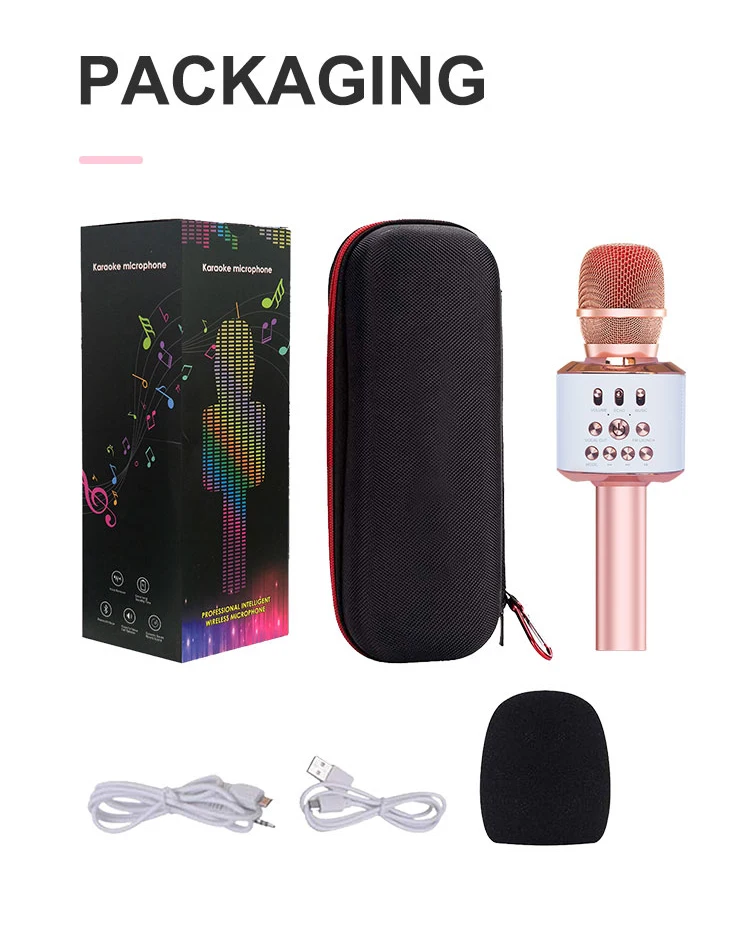 3-in-1 Portable Hand Speaker Wireless Karaoke Microphone for iPhone Android iPad PC