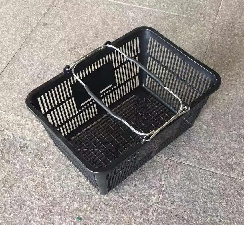 17L Black Plastic Food Carrying Basket for Shopping Mall Use Manufactured by Top Baskets Company