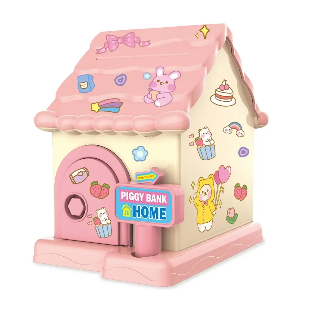 Unisex DIY Educational Simulation Key Unlock Stickers Cute House & Piggy Bank Decorations for Kids 0 to 24 Months