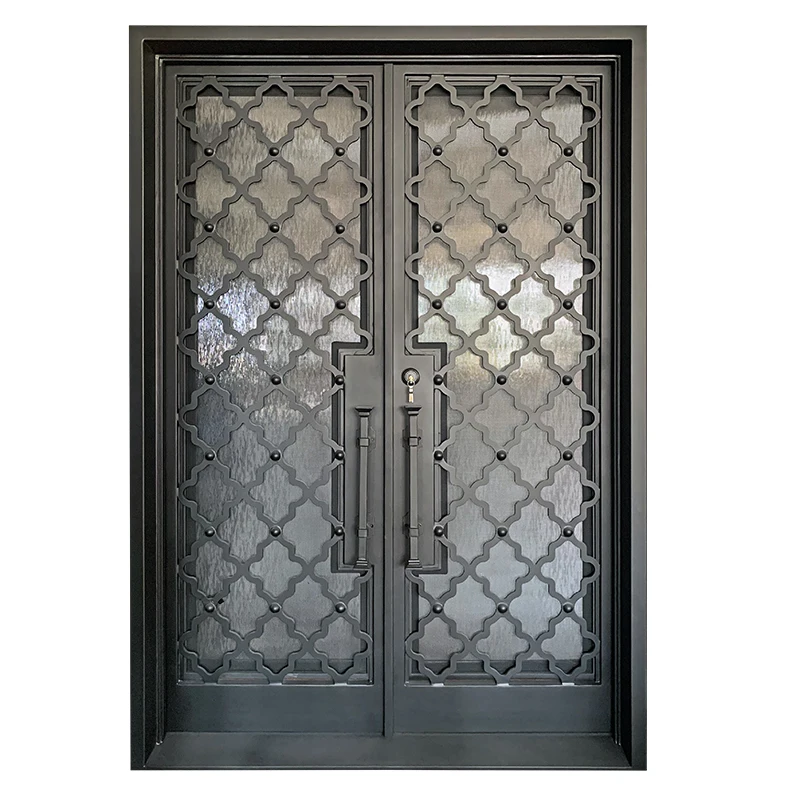 Doors Modern security exterior cast iron door for house steel mesh door iron gate design