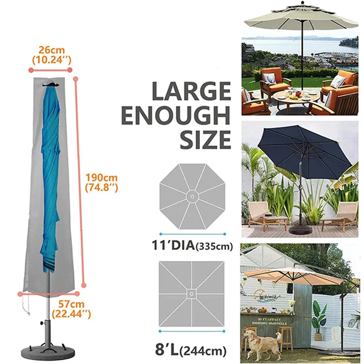 Outdoor Waterproof Patio Umbrella Casual Balcony Parasol Sun Shade Banana Umbrella Cover