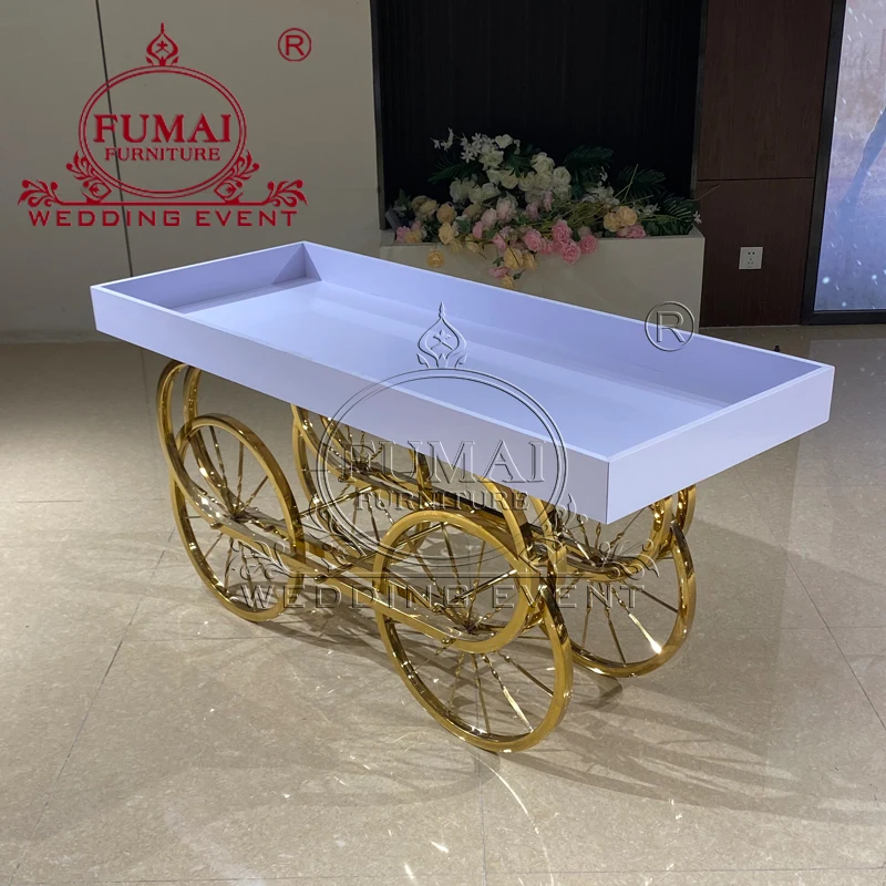 Party Decor Wedding Cart Decoration Idea Metal Cake Flower And Candy Cart With Wheels