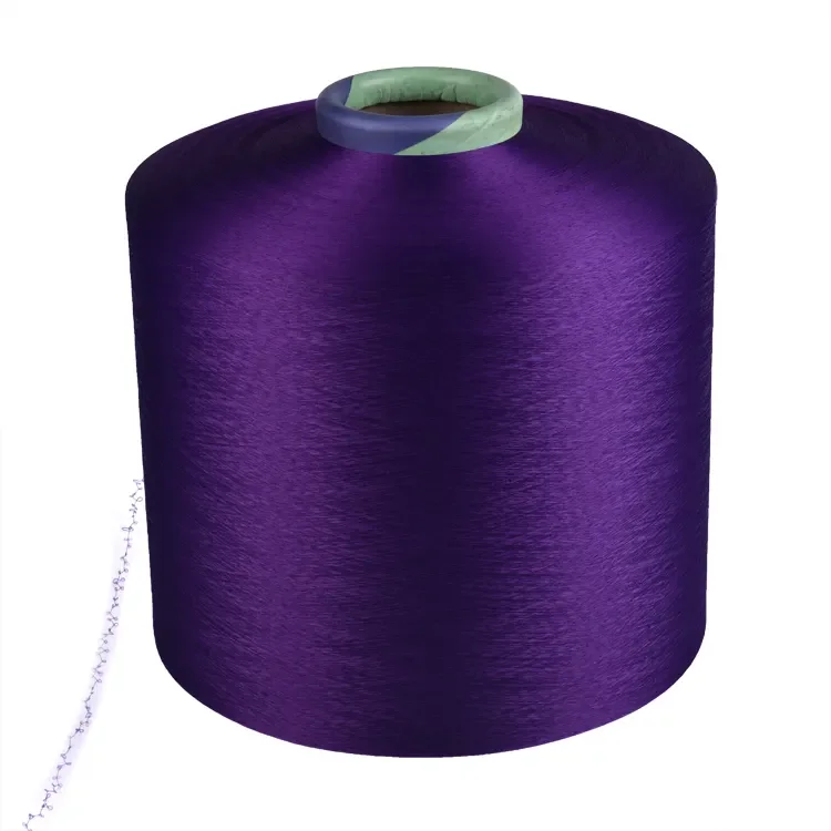 China Manufacture Polyester Covered Spandex Yarn Air Purple Spandex Covered Yarn