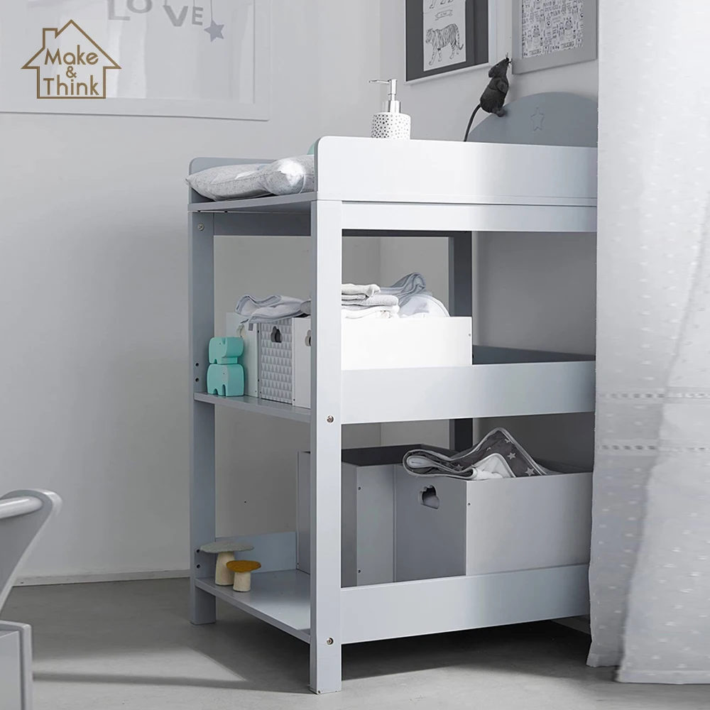 
Solid wood baby kids furniture toilet nappy changing table station 