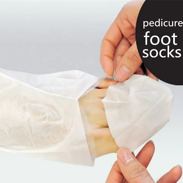 Wholesale Foot Masking Socks Deluxe Spa UV/LED Protection Moisture Foot Mask Remove Toe-tips Pedicure Collagen Socks