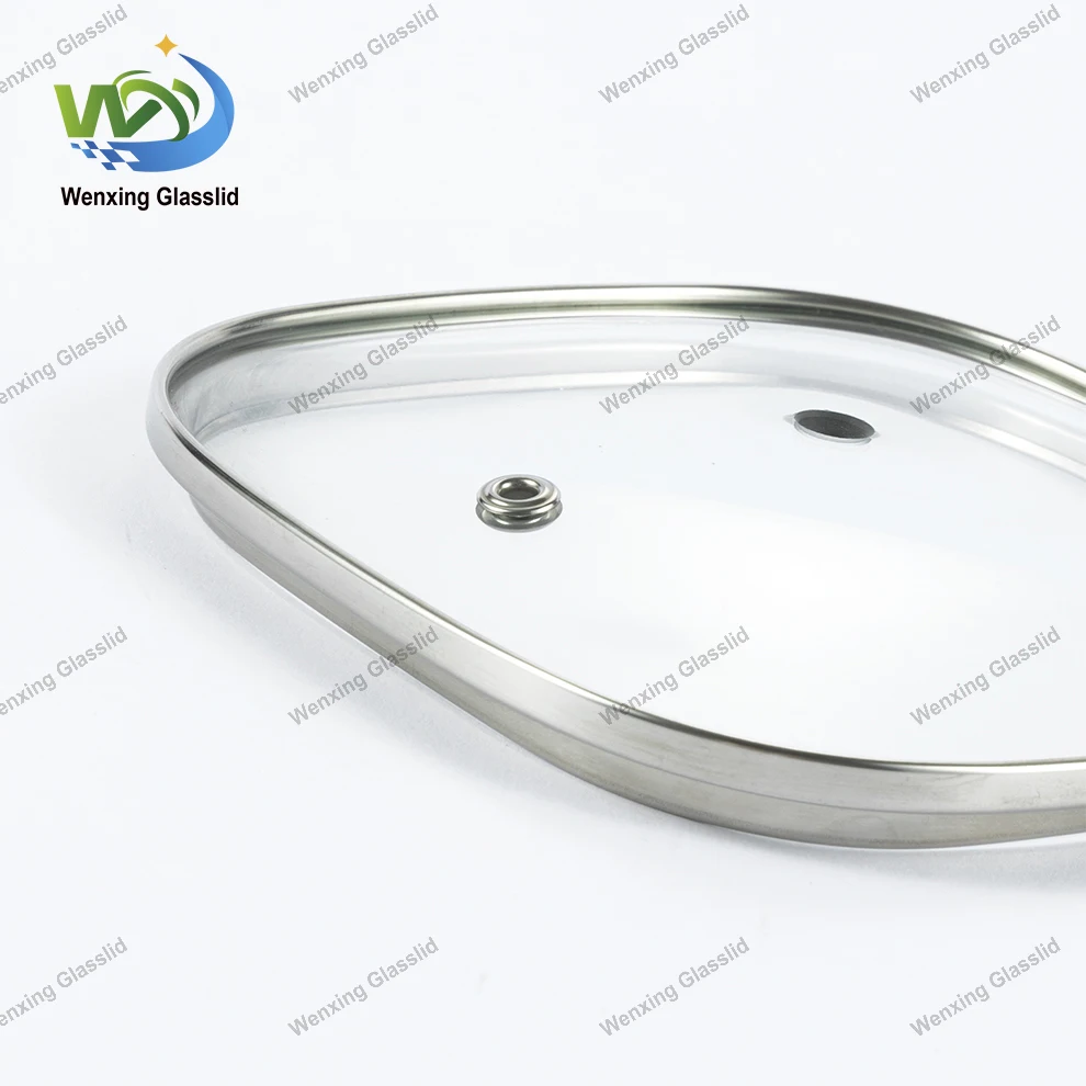Square shape Tempered Glass Lid for Square Fry Pan Use Parts of Necessary Cookware