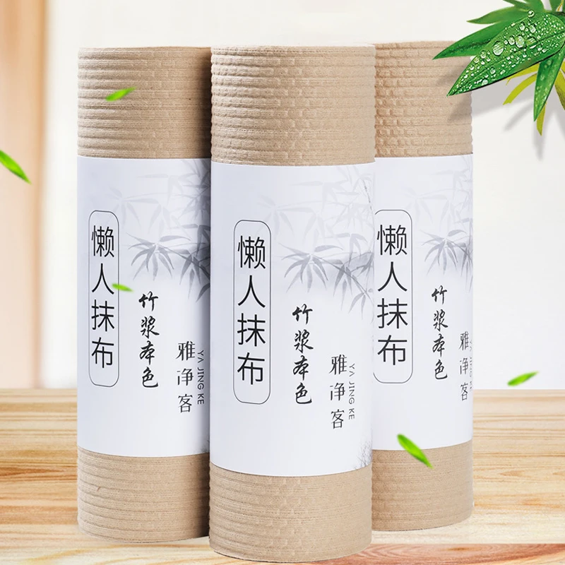 Disposable non woven cleaning wipes kitchen paper towel roll lazy rag dry and wet dual use cleaning cloth