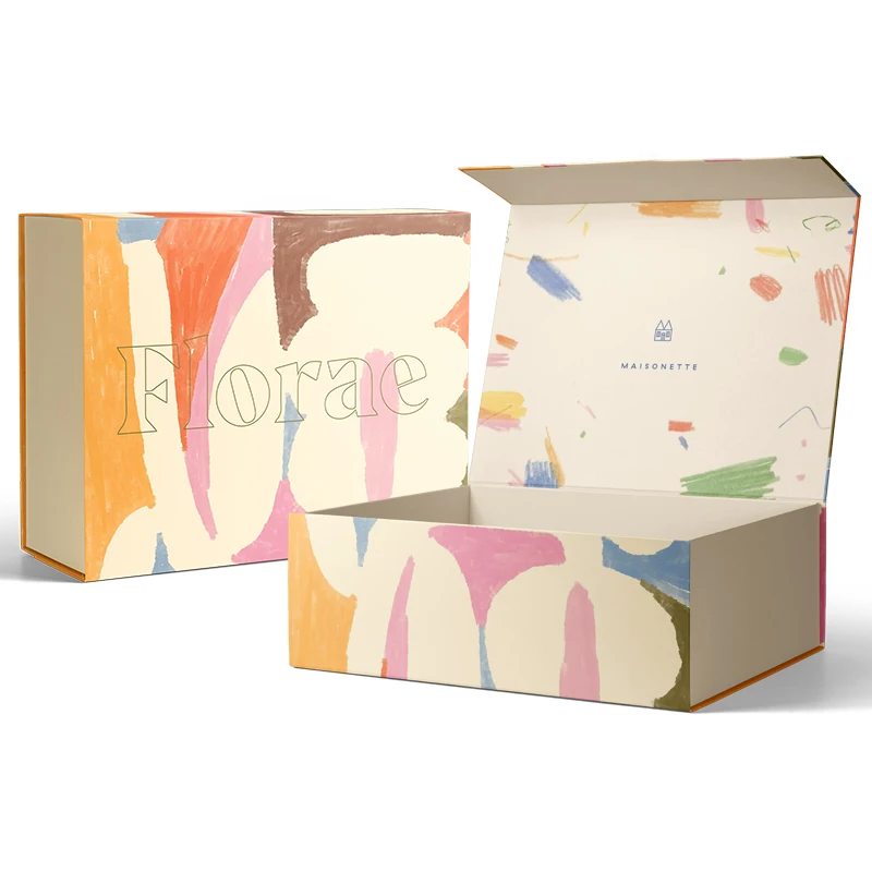 Custom Flap Lid Packaging Foldable Cardboard Bespoke Folding Boxes Magnetic Closure Gift Box Magnetic Black Box with Adhesive