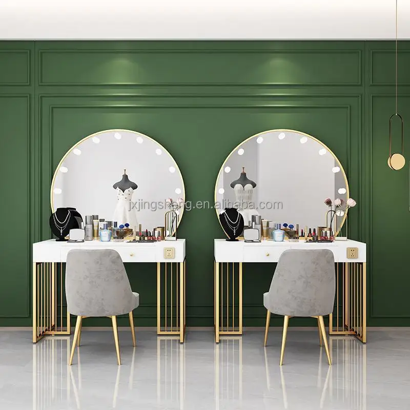 Home bedroom multifunctional solid wood beauty salon makeup table