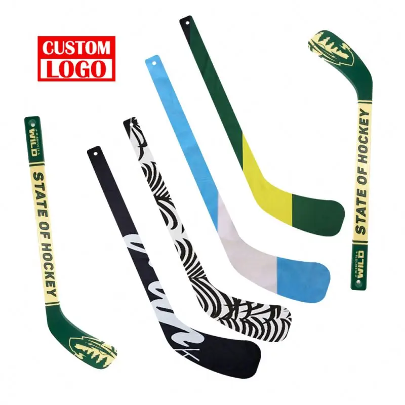 Manufacturer Supply Mini Wood Hockey Stick Any Color Full Color Print Plastic Toy Ice Hockey Stick