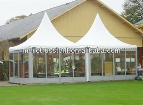 commercial aluminum pagoda tent clear camping hexagonal tent pyramid event glass tent