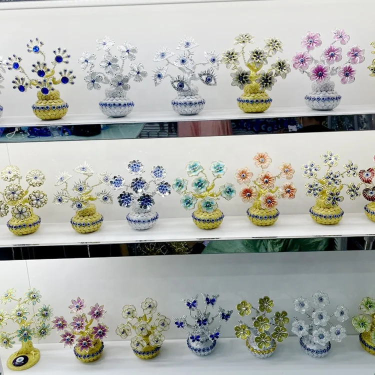 Other Decorative Flowers and Plants Grab Bag Blue Evil Eye Lucky Gift Turkish Eye Tree of Life Office Home Decor