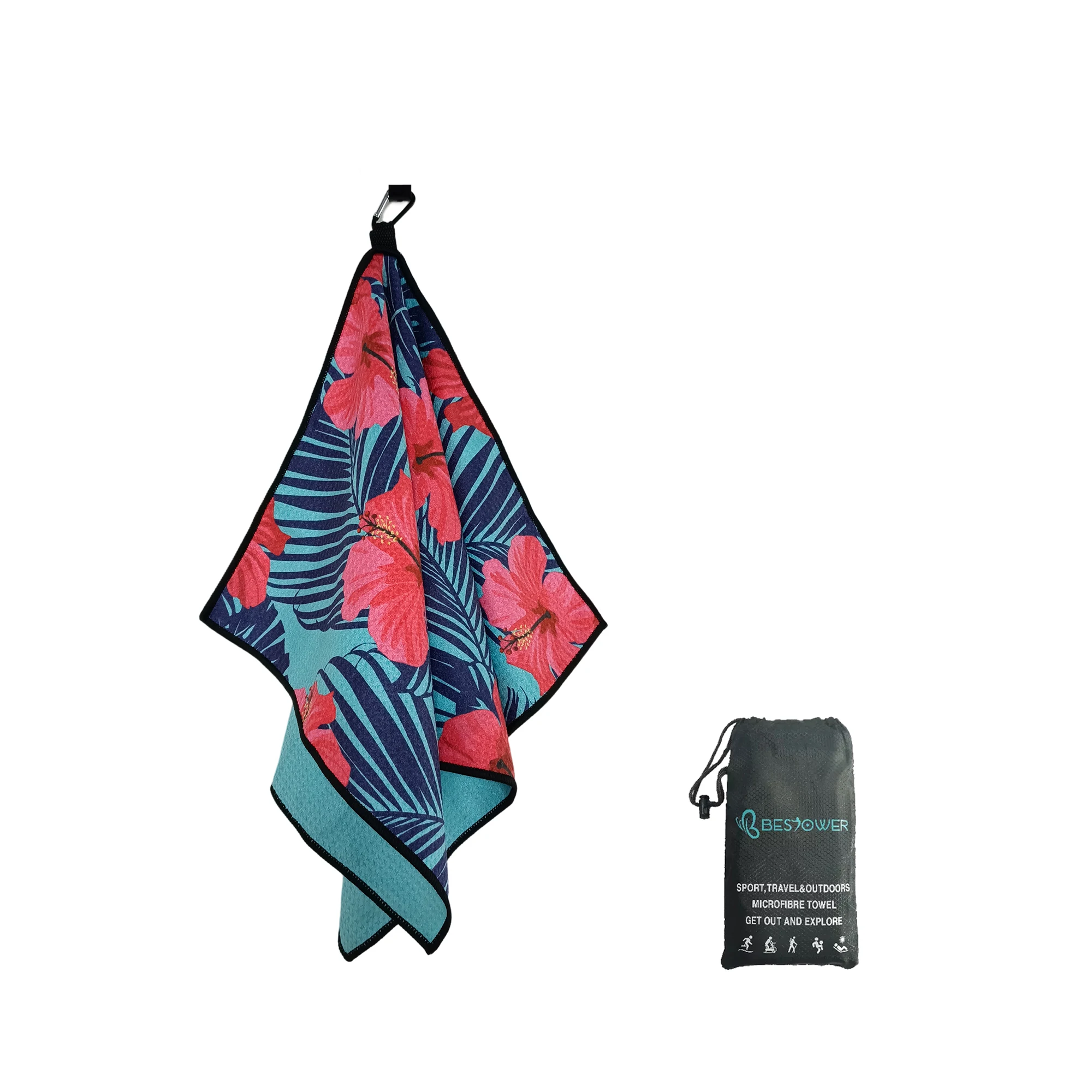 Super absorbent printing microfiber waffle towel recycled standard towel microfibre golf towels custom