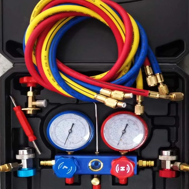 Refrigeration Hvac AC Air Condition Repairing Manifold Gauges Set for R134A R404 R12 R22