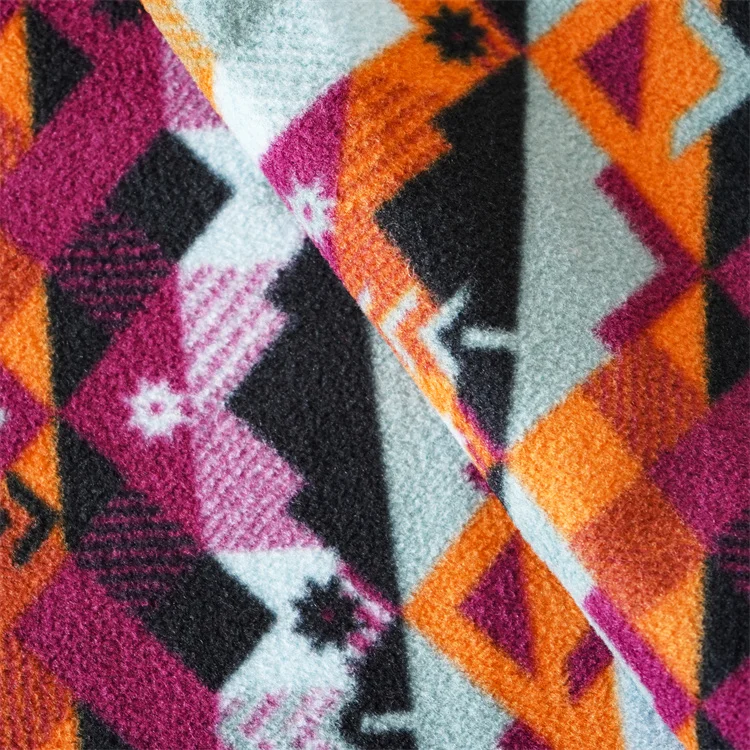 Printed polar fleece Blanket Pillow Cover fleece Recycled Warm 100% Polar Fleece tissus polaire tela polar french terry printed