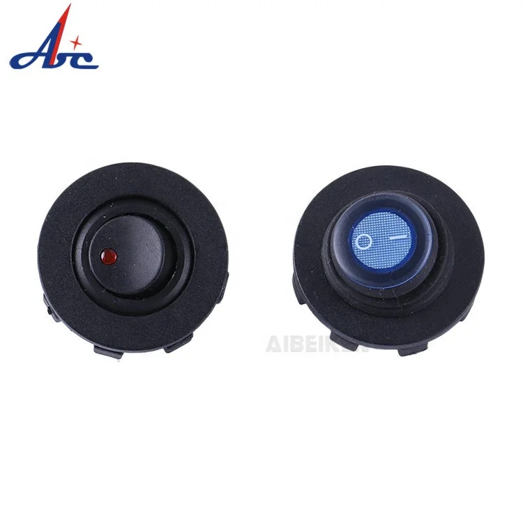 new style Waterproof 12 Volt Blue LED Illuminated SPST Marine Socket Toggle Round Rocker Switch For Ship Panel