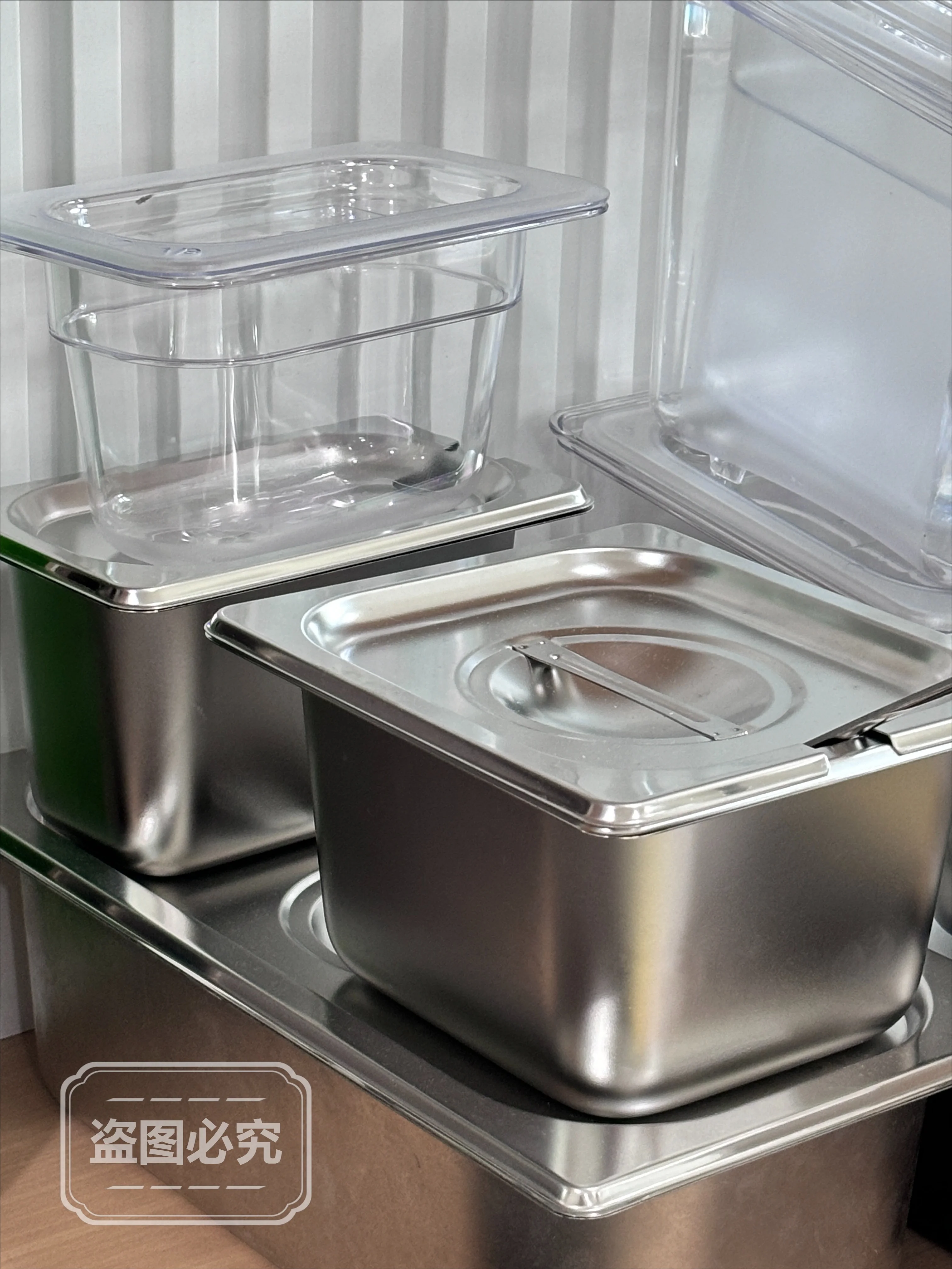 Food Grade Stainless Steel GN Pan Lid for Hotel & Restaurant Use Easy Cleaning Square Shape Catering Storage 1/6 GN Pan Table