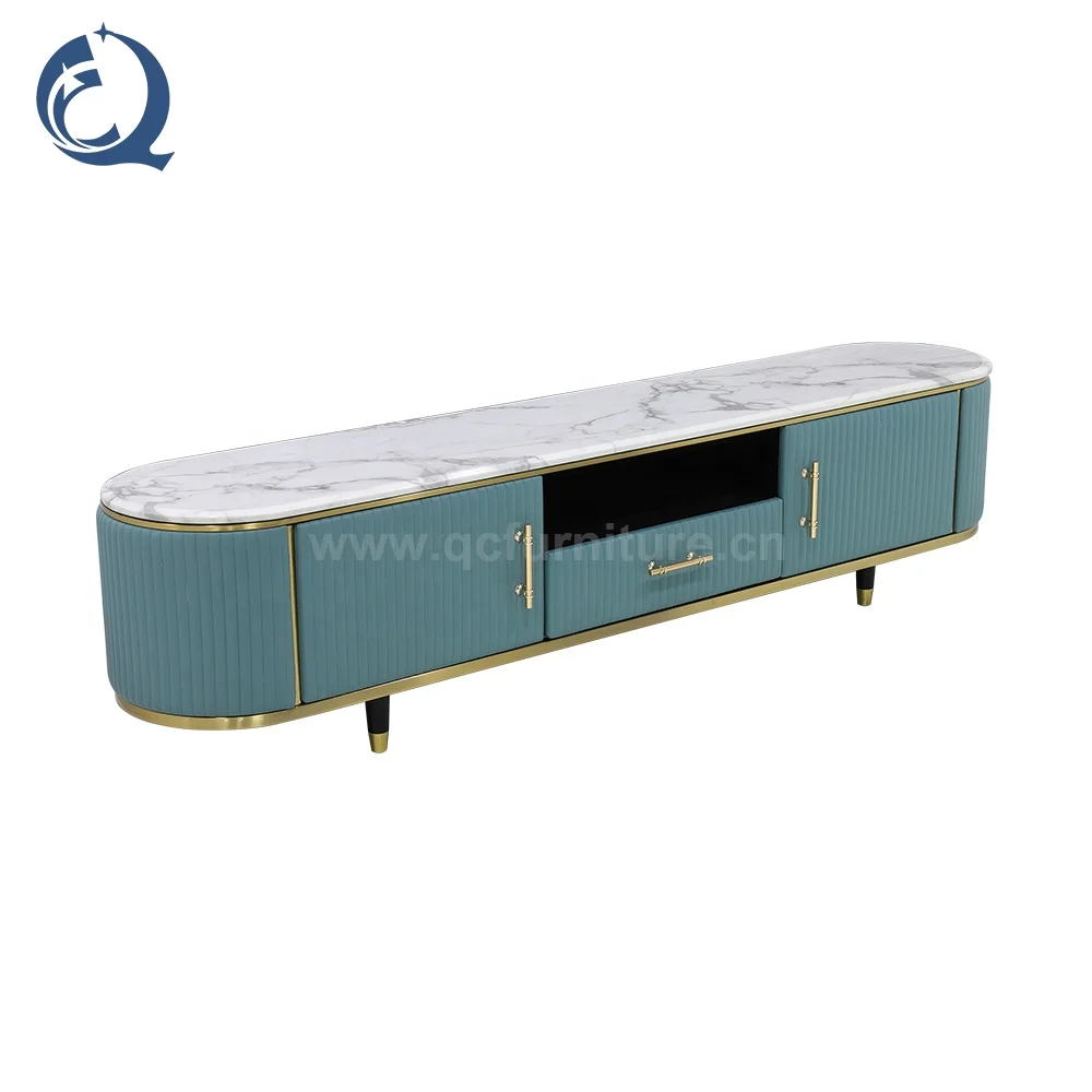 Home tv wall units living room mdf wood tv stand modern style marble top tv console stand