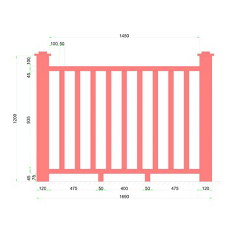 
Top Quality Modern Low Price Outdoor Eco Friendly Design WPC Garden Fence 